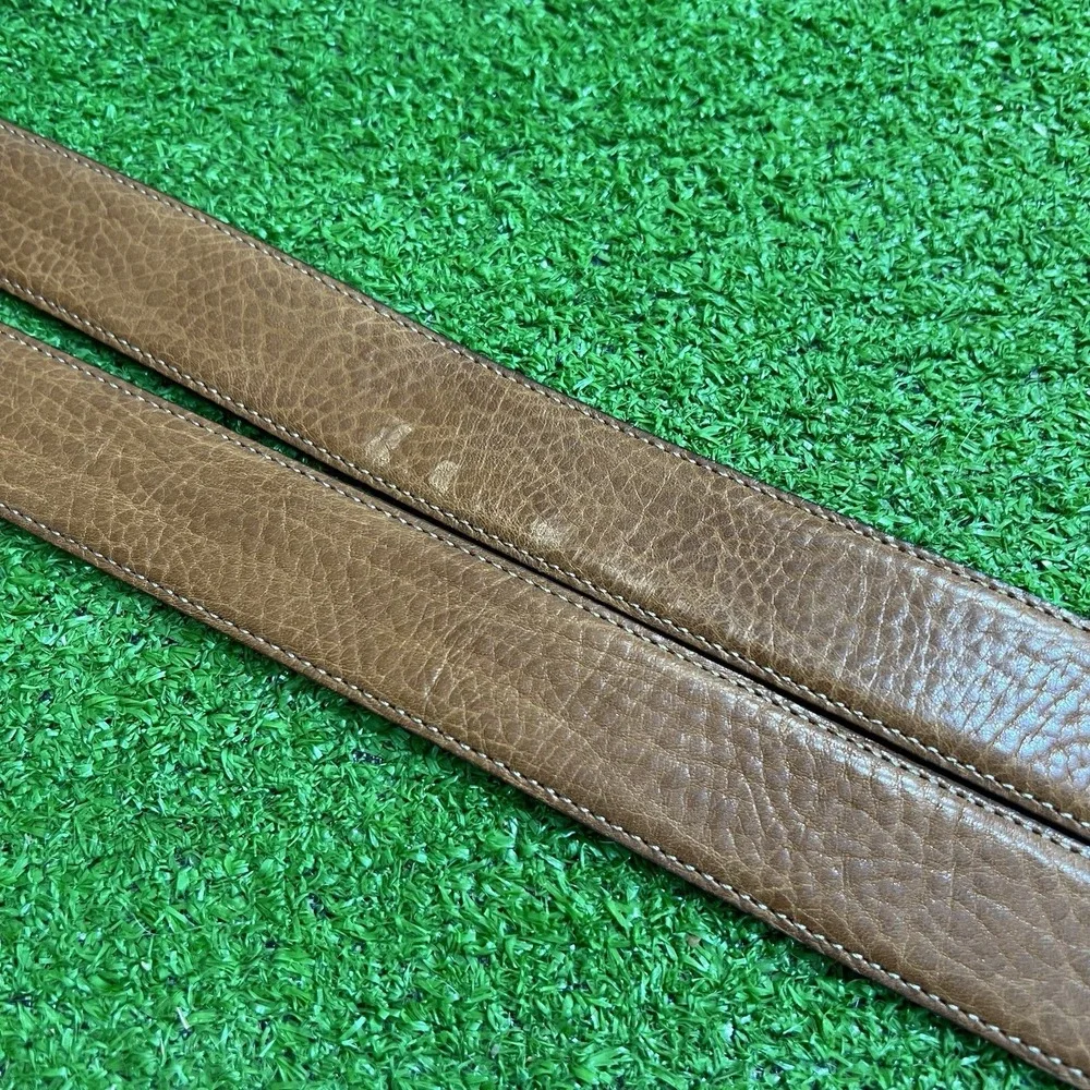 Martin Dingman Royal Bullhide Belt 42 Tan Pebbled Leather Silver Buckle USA Made